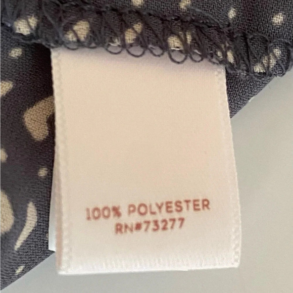 LAUREN CONRAD Women's XS Fluttered Sleeve Tie Back Gray & Cream Color Blouse - Picture 9 of 10